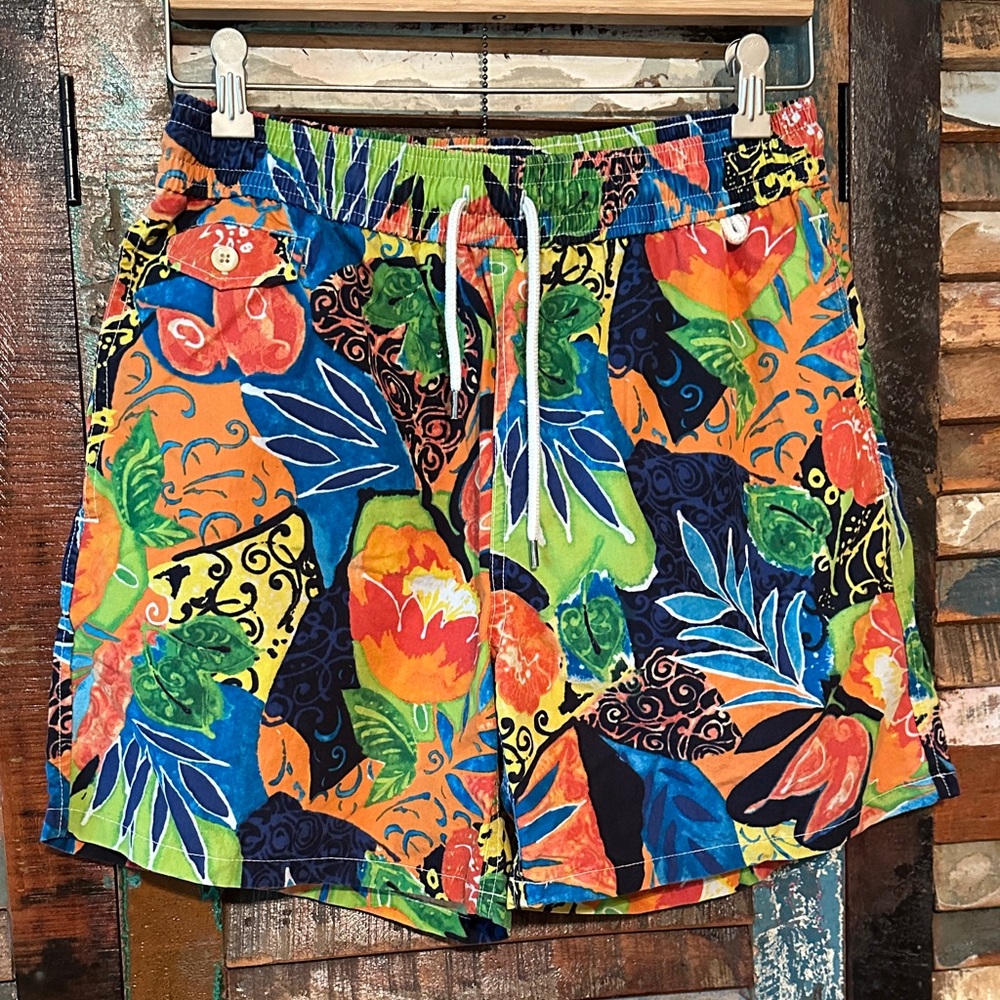 🚨SALE Ralph Lauren Colorful Tropical Swim Shorts Special Edition size medium